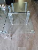 Glazen salontafel+2 bijzettafel €100, Ophalen, 100 tot 150 cm, 50 tot 100 cm, Zo goed als nieuw