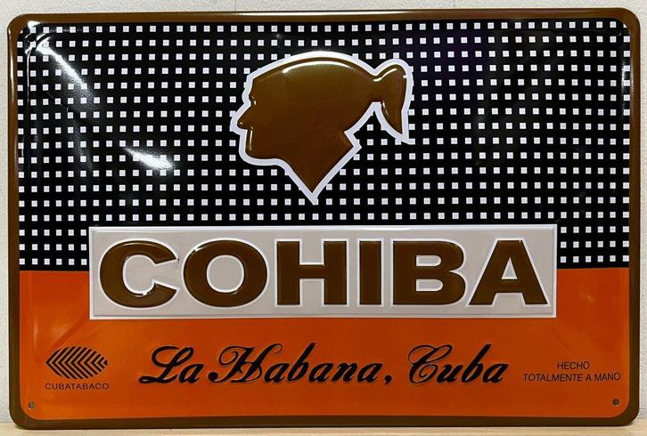 Cohiba Habana Cuba sigaren relief reclamebord van metaal, Verzamelen, Merken en Reclamevoorwerpen, Nieuw, Reclamebord, Verzenden