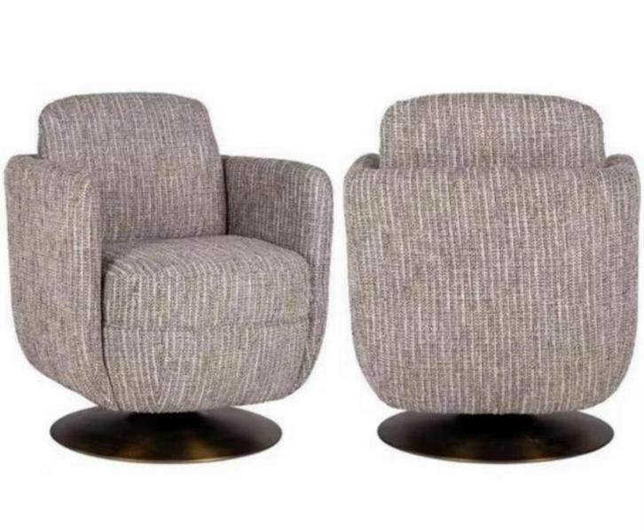 2 Richmond alexander jones turner draai fauteuil’s, Huis en Inrichting, Fauteuils, Nieuw, Metaal, Stof, 50 tot 75 cm, 75 tot 100 cm