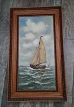 Schilderij met zeilboot van A Hoff, Antiek en Kunst, Kunst | Schilderijen | Klassiek, Ophalen of Verzenden