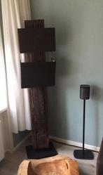 Unieke lamp van biels met 2 kappen., Ophalen, Gebruikt, Metaal, 100 tot 150 cm