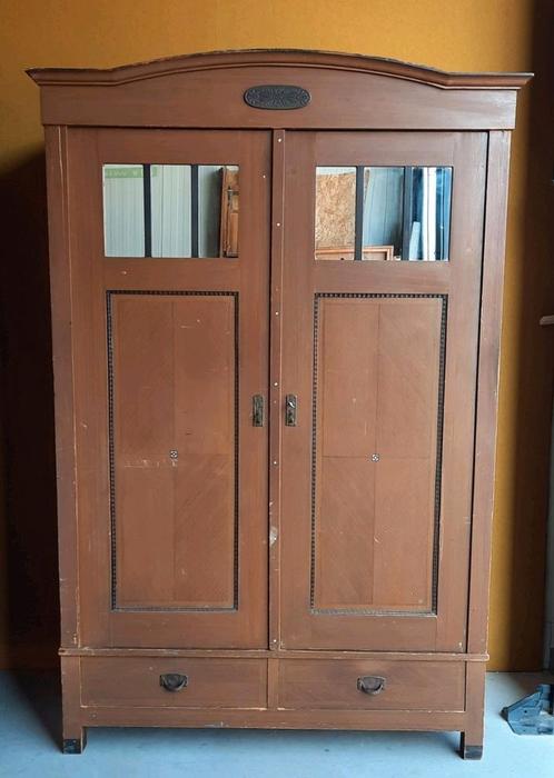Vintage brocante linnenkast, kledingkast, demontabele kast, Huis en Inrichting, Kasten | Overige, Gebruikt, Ophalen