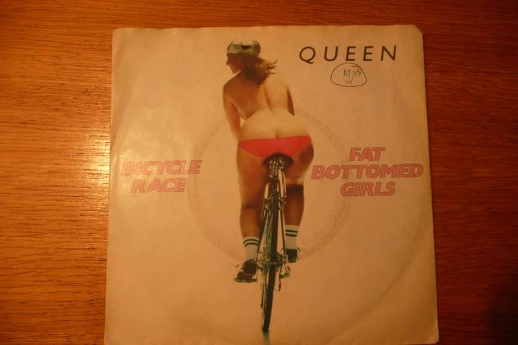 Single Queen Bicycle Race Fat Bottomed Girls, Cd's en Dvd's, Vinyl | Rock, Gebruikt, Rock-'n-Roll, Overige formaten, Ophalen of Verzenden