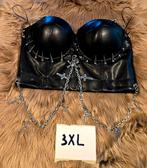 Kinky gothic leatherlook bustier, Kleding | Dames, Verzenden, Zwart, Body of Korset