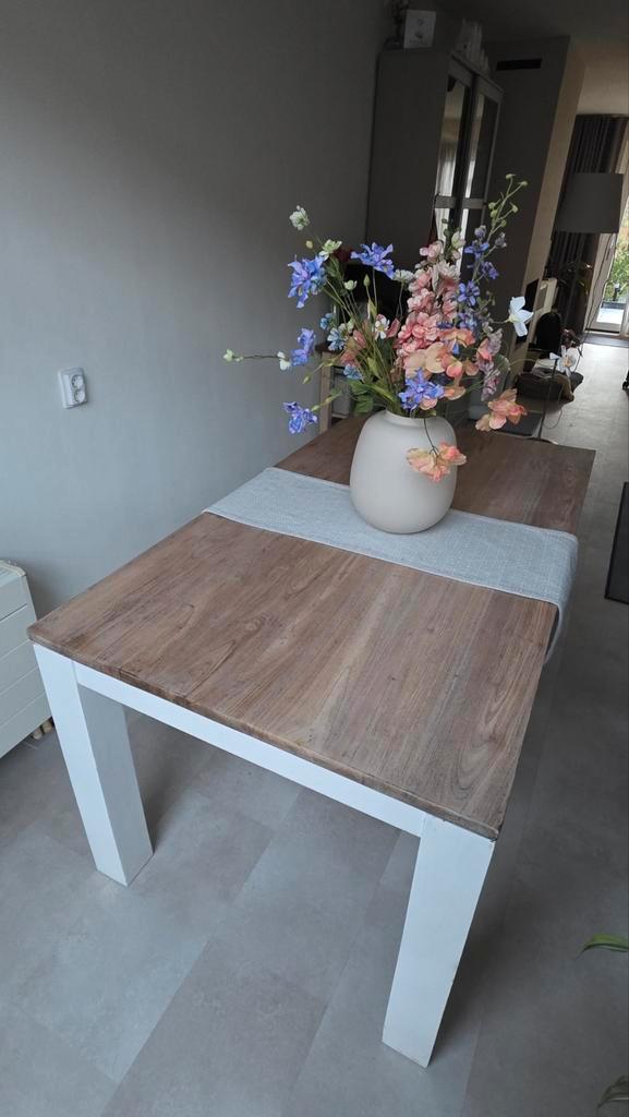 Teakhouten eettafel robuust | landelijk, Huis en Inrichting, Tafels | Eettafels, Ophalen