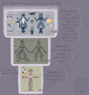 Fursona refference sheet commissions open! beschikbaar voor biedingen