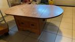 Oud grenen uitschuifbare tafel met lade, Huis en Inrichting, Ophalen, Gebruikt, 100 tot 150 cm, Oud grenen