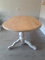 Ovale eettafel, hout, witte poten, Huis en Inrichting, Tafels | Eettafels, Ophalen, Gebruikt, 100 tot 150 cm, 200 cm of meer