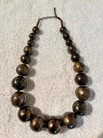 Bruine / bronzen kralen ketting, Sieraden, Tassen en Uiterlijk, Kettingen, Overige materialen, Verstelbaar, Bruin, Ophalen of Verzenden