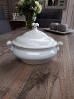 Brocante ovale dekschaal, wit, Ophalen of Verzenden