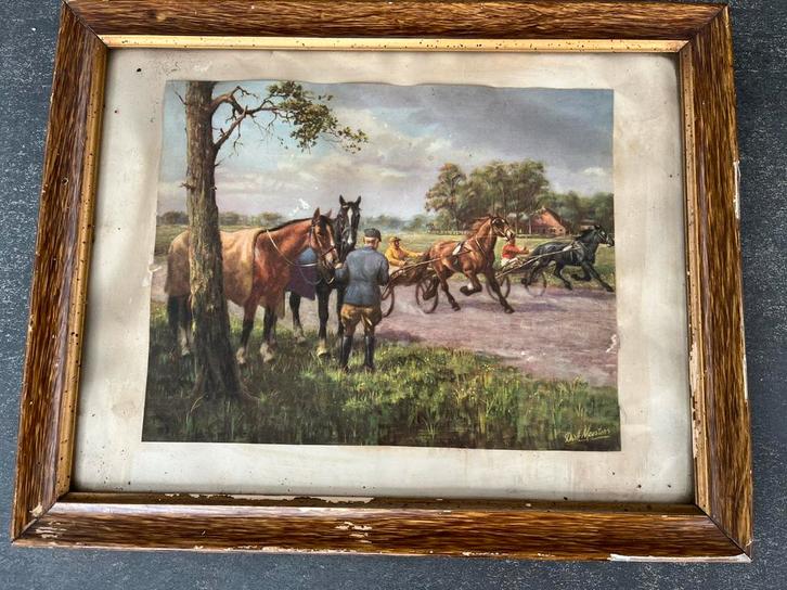 Dirk Meesters paardenrennen, Antiek en Kunst, Kunst | Schilderijen | Klassiek, Ophalen of Verzenden
