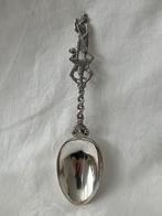 Antieke zilveren gelegenheidslepel jager met hond, Antiek en Kunst, Verzenden, Zilver