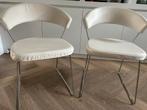 Leren eetkamerstoelen Calligaris 2 st, Gebruikt, Twee, Wit, Leer