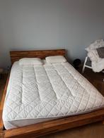 Bedframe 160*200 met lattenbodem 2* 80*200 met Matras, Huis en Inrichting, Slaapkamer | Bedden, Ophalen, Bruin, Tweepersoons, Zo goed als nieuw