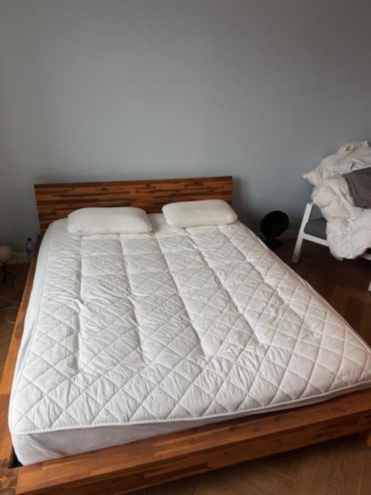 Bedframe 160*200 met lattenbodem 2* 80*200 met Matras, Huis en Inrichting, Slaapkamer | Bedden, Zo goed als nieuw, Tweepersoons
