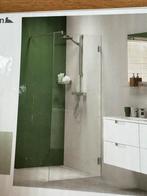 Nieuwe douchewand 90x200 gehard glas met chrome beugels, Ophalen, Nieuw