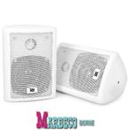 Luidspreker set, Speaker set, passief 4 inch wit, Overige merken, 60 tot 120 watt, Info@marbeco.nl, Front, Rear of Stereo speakers
