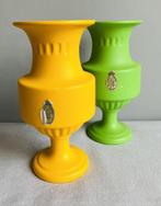 Modica Keramiek vintage vazen geel felgroen seventies MCM, Ophalen of Verzenden