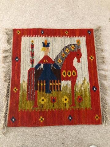 Vintage Kelim paard handgeweven wandkleed van Maria Domanska beschikbaar voor biedingen