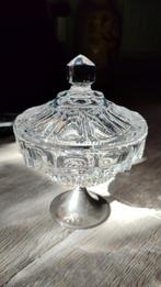 Loodkristal Suikerpotje met Zilveren Voet - Vintage, Ophalen of Verzenden