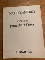D'Alessandro Sonatine voor 2 fluiten, Muziek en Instrumenten, Bladmuziek, Klassiek, Dwarsfluit of Piccolo, Ophalen of Verzenden