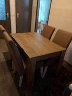 Eetafel plus 4 eetkamerstoelen, Ophalen, Gebruikt, 4 tot 6 stoelen