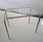 vintage messing bijzettafel retro jaren 70 Hollywood regency, Minder dan 45 cm, Minder dan 55 cm, Gebruikt, Metaal of Aluminium