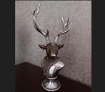 Hert torso zilver op voetstuk, Ophalen, Zo goed als nieuw, Hert, Gewei of Kop