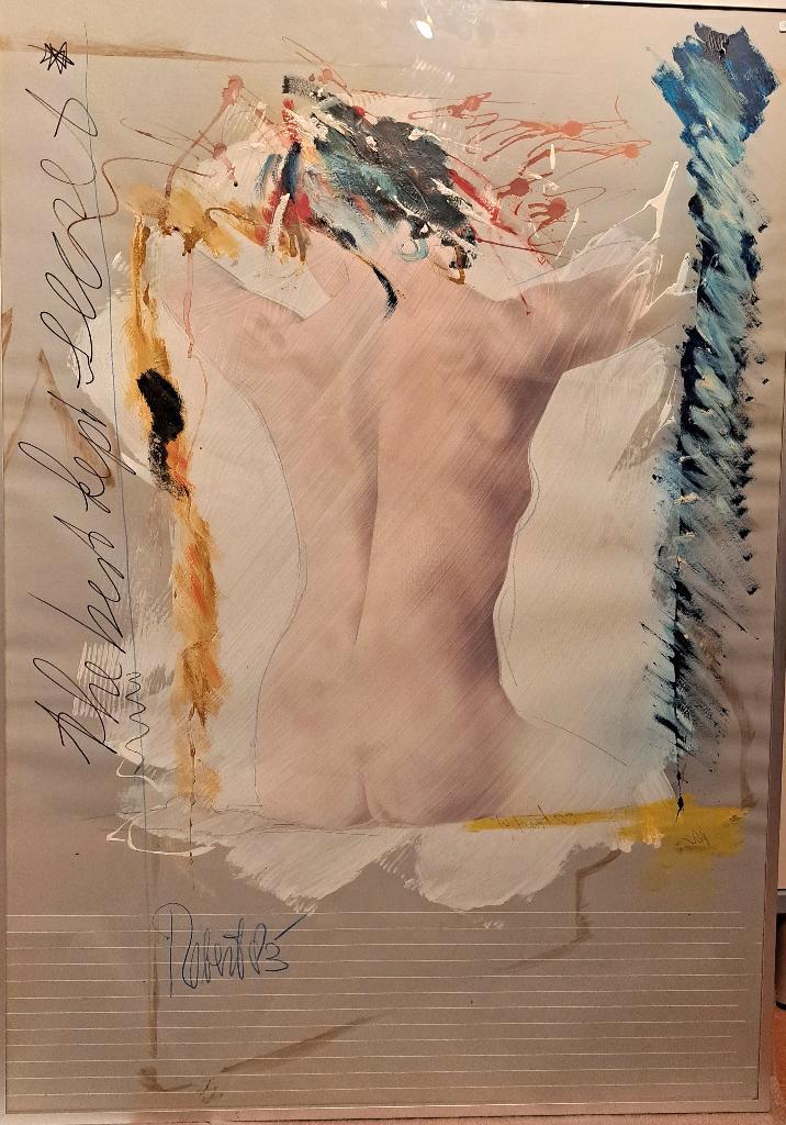 Schilderij van vrouw in airbrush, Antiek en Kunst, Kunst | Schilderijen | Modern, Ophalen of Verzenden