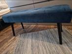 Mooi blue velvet bankje, Ophalen, Zo goed als nieuw, Rechthoekig