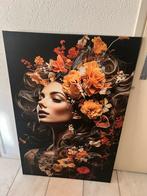 Canvas vrouw bloemen xl afhaal €15,-, Ophalen, Zo goed als nieuw