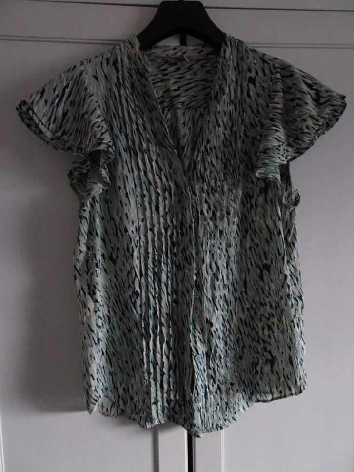 Leuke groene blouse print km mt 40 H&M, Kleding | Dames, Blouses en Tunieken, Zo goed als nieuw, Maat 38/40 (M), Groen, Ophalen of Verzenden