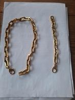 Mooie zware goudkleurige ketting en armband, Ophalen of Verzenden, Nieuw, Goud, Overige materialen