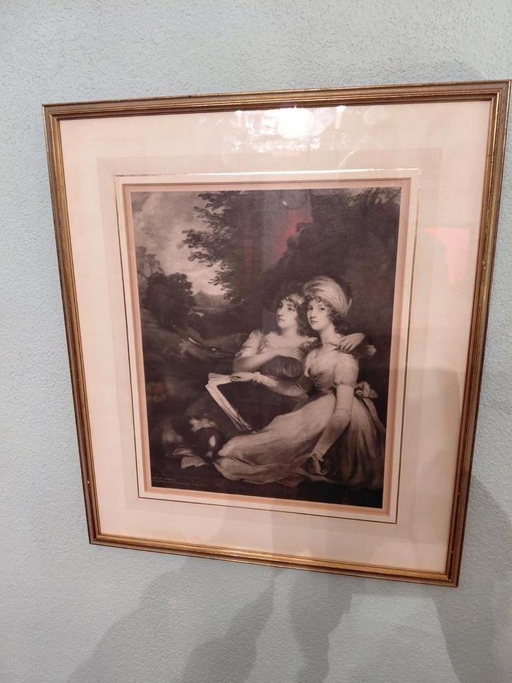 ets / gravure mooie lijst achter glas passe Partout, Antiek en Kunst, Kunst | Etsen en Gravures, Ophalen