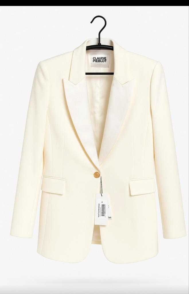 Claudie Pierlot Witte Blazer - Maat 42 - Nieuw!, Kleding | Dames, Jasjes, Kostuums en Pakken, Ophalen of Verzenden