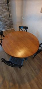 ronde eettafel met 4 stoelen, Antiek en Kunst, Antiek | Meubels | Tafels, Ophalen