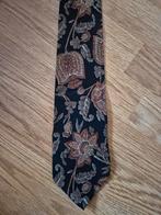 Zwart/bruin gebloemde zijde Van Gils stropdas ***zgan***, Kleding | Heren, Stropdassen, Bruin, Zo goed als nieuw, Met patroon