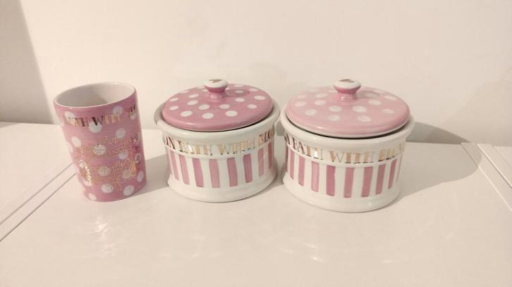 Voorraadpotten badkamer, Huis en Inrichting, Badkamer | Badtextiel en Accessoires, Gebruikt, Ophalen of Verzenden