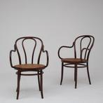 2x Thonet Armstoelen – Gebogen Hout & Rotan Zitting, Antiek en Kunst, Antiek | Meubels | Stoelen en Banken, Ophalen of Verzenden
