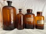 4 Vintage apothekers flessen en potten hoogte 35 tot 21 cm, Ophalen of Verzenden