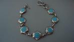 Nieuw Zilver armband met 7 Turquoise stenen gemerkt 925, Verzenden, Nieuw, Zilver, Zilver