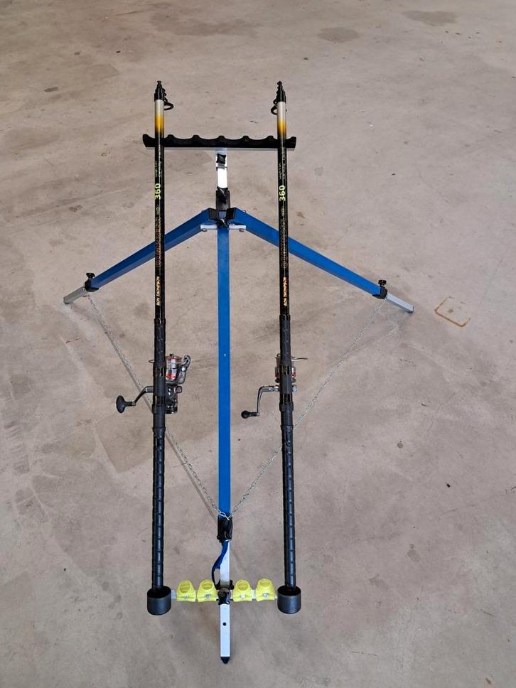 1 telescopische karperhengel + molen, Watersport en Boten, Hengelsport | Karpervissen, Zo goed als nieuw, Ophalen of Verzenden