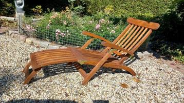 ligstoel long chair 5 standen accasia hout teak  beschikbaar voor biedingen
