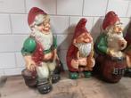 4 grote Vintage tuinkabouters , Vrolijke figuren, Ophalen, Kunststof, Gebruikt, .