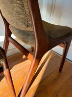 4x Dutch design vintage jaren 60 mahjongg stoelen, Huis en Inrichting, Stoelen, Ophalen, Bruin, Zo goed als nieuw, Vier