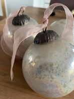 3 glazen parelmoer  kerst deco ballen, Antiek en Kunst, Ophalen of Verzenden