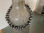 Ketting met hematiet en onyx kralen en zoetwaperparels, Zwart, Nieuw, Ophalen of Verzenden, Steen of Mineraal