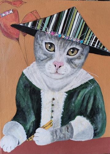 *Poezen e.d. geschilderd op canvas* beschikbaar voor biedingen