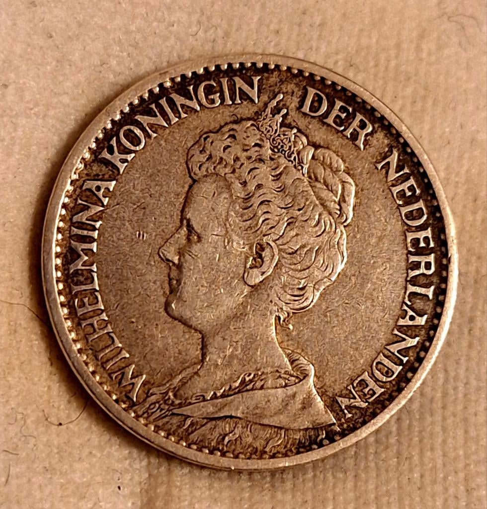 Wilhelmina 1 Gulden 1914 - Zilveren Munt, Postzegels en Munten, Munten | Nederland, 1 gulden, Verzenden, Zilver, Koningin Wilhelmina