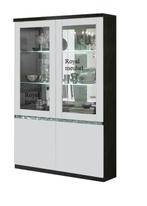 Vitrinekast Forever Chrome hoogglans zwart wit -AANBIEDING-, Ophalen of Verzenden, Nieuw, 25 tot 50 cm, Glas